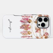 ネイティブアメリカン ボホ 秋の葉 羽 iPhone iPhoneケース (裏面横)