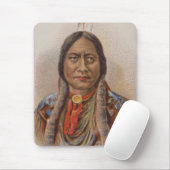 ネイティブアメリカン：ラコタ族のシッティング・ブル、喫煙する広告 マウスパッド (マウス)