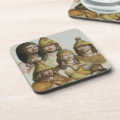 ネイティブアメリカン(色のlitho)の勉強 コースター (左側)