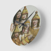 ネイティブアメリカン(色のlitho)の勉強 ラウンド壁時計 (傾斜)