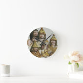 ネイティブアメリカン(色のlitho)の勉強 ラウンド壁時計 (ホーム)