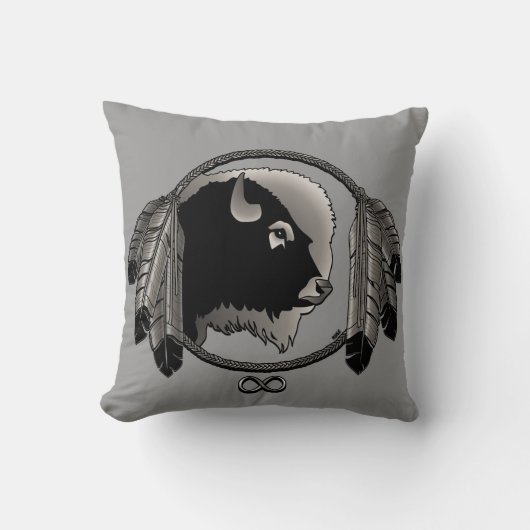 ネイティブアートの枕 メティス ピロー パーソナライズド ギフト, ネイティブ アメリカン トリバル (正面)