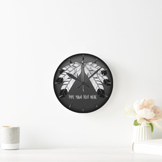 ネイティブ時計カスタム ファーストネーション トライボル ウォークロック ラウンド壁時計 (ホーム)