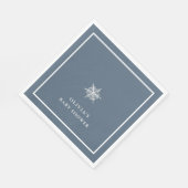 ネイニーブルーモダンスノーフレーク赤ちゃんシャワー スタンダードランチョンナプキン (角)