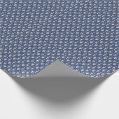 ネイバルエレガントブルーDitsyフローラ ラッピングペーパー (角)