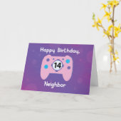 ネイバーガール14歳誕生日ゲーマー カード (黄色い花)