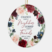ネイバーズトゥフレンズパーソナライズされたフローラリース セラミックオーナメント (左)