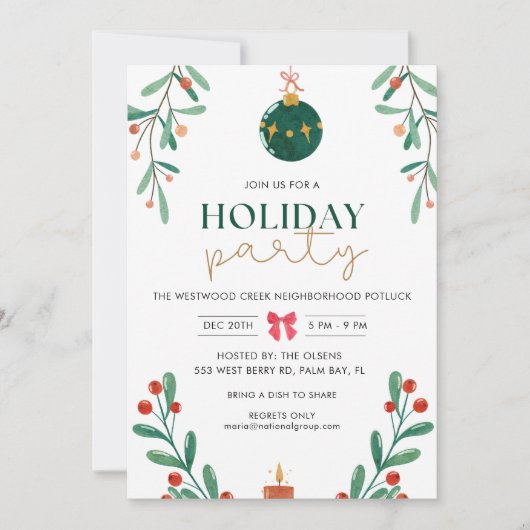 ネイバーホリデークリスマスパーティの招待状 招待状 (正面)