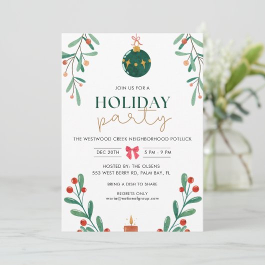 ネイバーホリデークリスマスパーティの招待状 招待状 (スタンド正面)