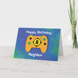 ネイバーボーイ8歳誕生日ゲーマーコントローラー カード