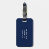 ネイパーソナライズされたビーブルーの荷物タグ | エレガントスタイル ラゲッジタグ (裏面縦)