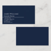 ネイビお洒落ーモダンホワイト 名刺 (正面/裏面)