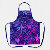 ネイビかわいらしーパーソナライズされたホットピンクフローラエプロン エプロン (正面)