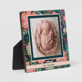 ネイビかわいらしーピンクフローラかわいい写真カスタマイズ フォトプラーク (正面)