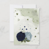 ネイビかわいらしーブルーと埃っぽいブルーの花 サンキューカード (裏面)