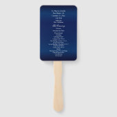 ネイビかわいらしーブルーにオレンジ色の花 ハンドファン (裏面)