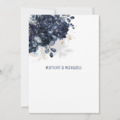 ネイビきらめくーホワイト&金ゴールド結婚ズ 案内状 (裏面)