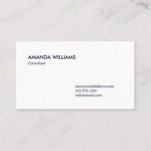 ネイビはっきりしたーブルーとホワイトバッファローのプレイドパターン 名刺 (正面)