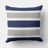 ネイビはっきりしたーブルー&グレイストライプデザイン クッション (裏面)