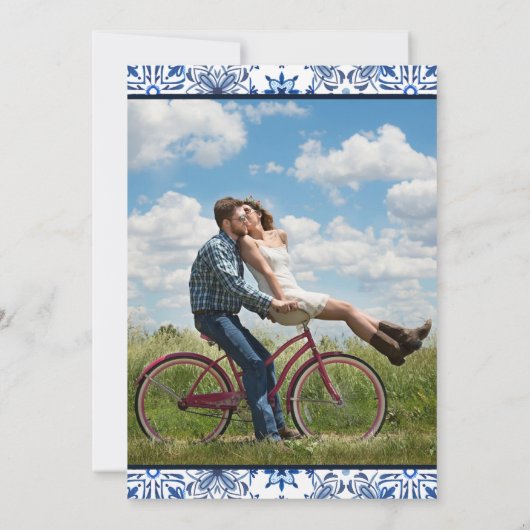 ネイビイタリアンーが写真を保存 招待状 (裏面)