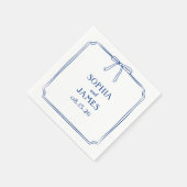 ネイビエレガントお洒落シンプルクラシックー結婚 スタンダードカクテルナプキン (角)