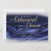 ネイビエレガントシックミニマルのリハ結婚ーサルディナー 招待状 (正面)