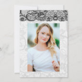 ネイビエレガントスタイリッシュー写真卒業 招待状 (裏面)