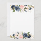 ネイビエレガントフローラ60th誕生日パーティーの招待 招待状 (裏面)