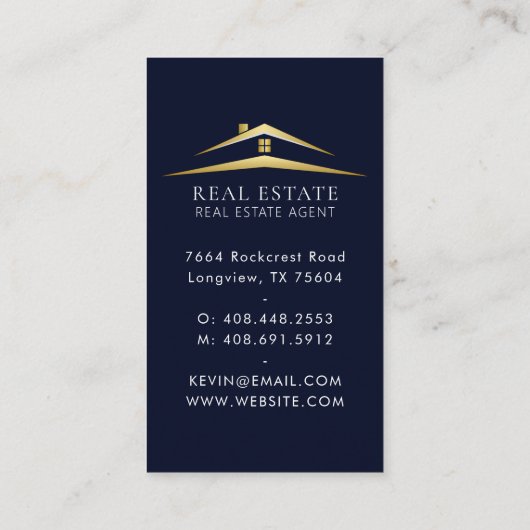 ネイビエレガントプロフェッショナル実在エステート 名刺 (裏面)