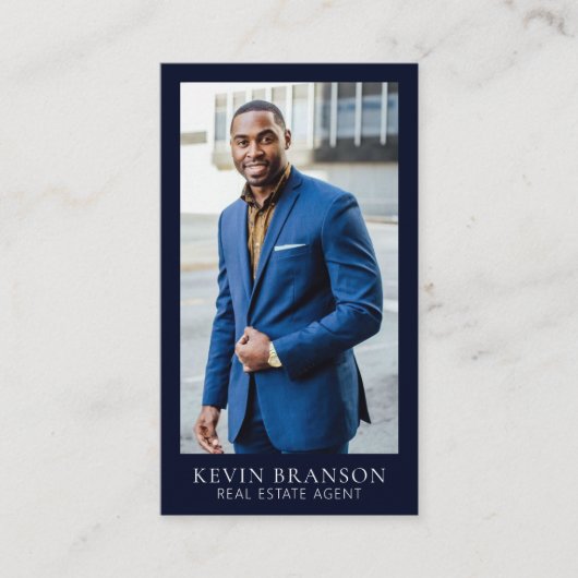 ネイビエレガントプロフェッショナル実在エステート 名刺 (正面)