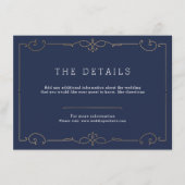 ネイビエレガントモダンクラシック結婚の詳細カード エンクロージャーカード (正面)