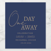 ネイビエレガントワンデイウェディング遠くにパーティーカスタム ワインラベル (シングルラベル)