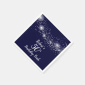 ネイビエレガントーきらめくブルーの星 スタンダードカクテルナプキン (角)
