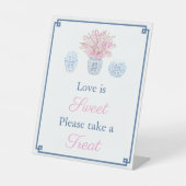 ネイビエレガントーとピンクの愛は甘い好意のテーブル 台座サイン (正面)