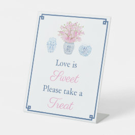 ネイビエレガントーとピンクの愛は甘い好意のテーブル 台座サイン