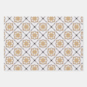 ネイビエレガントーとホワイトのラッピング紙セット ラッピングペーパーシート (正面2)