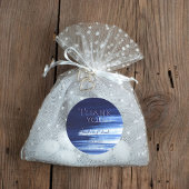 ネイビエレガントーとホワイトの水色ストロ絵を描ーク ラウンドシール