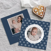 ネイビエレガントーとホワイトスノーフレーク模様2写真 シーズンカード