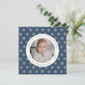 ネイビエレガントーとホワイトスノーフレーク模様2写真 シーズンカード (スタンド正面)