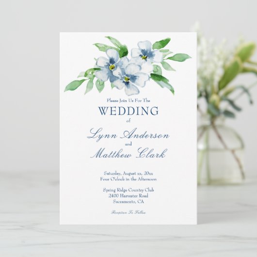 ネイビエレガントーとホワイトフローラ結婚ズ 招待状 (スタンド正面)