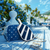 ネイビエレガントーとライトブルーストライプの航海の ピックルボールラケット