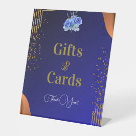 ネイビエレガントーと焦げオレンジ |カードとギフト 台座サイン