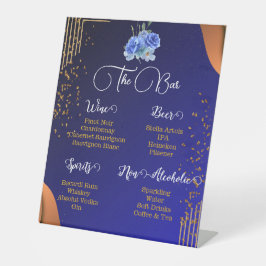 ネイビエレガントーと焦げオレンジ |バーメニュー 台座サイン