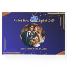 ネイビエレガントーと燃えたオレンジ色のエレガントな結婚式