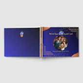 ネイビエレガントーと燃えたオレンジ色のエレガントな結婚式 ゲストブック (全面)