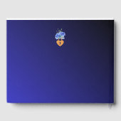 ネイビエレガントーと燃えたオレンジ色のエレガントな結婚式 ゲストブック (裏面)