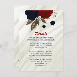 ネイビエレガントーと赤の花詳細 エンクロージャーカード