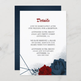 ネイビエレガントーと赤の花詳細 エンクロージャーカード