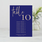 ネイビエレガントーと金ゴールドのテーブル番号と座席表 招待状 (スタンド正面)