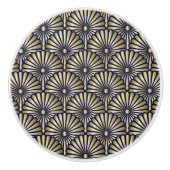 ネイビエレガントーと金ゴールドアールデコ引き出しノブ – SRF セラミックノブ (正面)